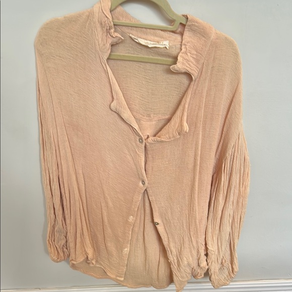 Jen’s Pirate Booty Pink Oversized Button Down Shirt - Picture 1 of 2